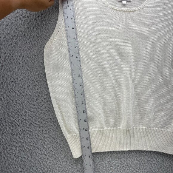 Vintage Fia Italia Size L Knit Blouse Hand Loomed Sleeveless White NEW - Picture 5 of 8